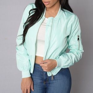 Teal bomber jacket
